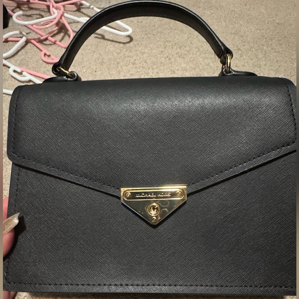 BNWT Michael Kors Black and Gold Satchel
